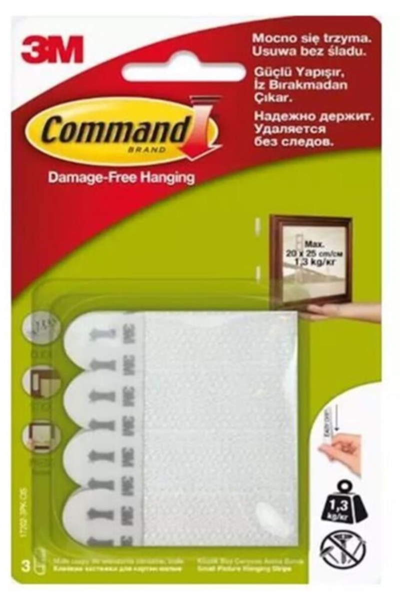 3M COMMAND ASKI CIRT CIRT BANT KÜÇÜK BOY 3LÜ 17202-3PK- 