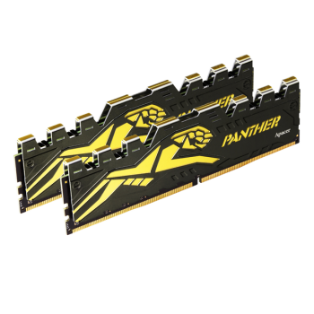 Apacer Panther Black-Gold 16GB (2x8GB) 3200Mhz CL16 DDR4 Gaming Ram (AH4U16G32C28Y7GAA-2)