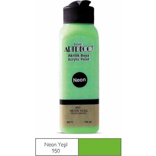 ARTDECO AKRİLİK BOYA 140 ML NEON YEŞİL Y-070R-950- 