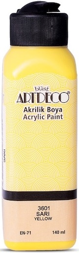 ARTDECO AKRİLİK BOYA 140 ML SARI Y-070R-3601- 