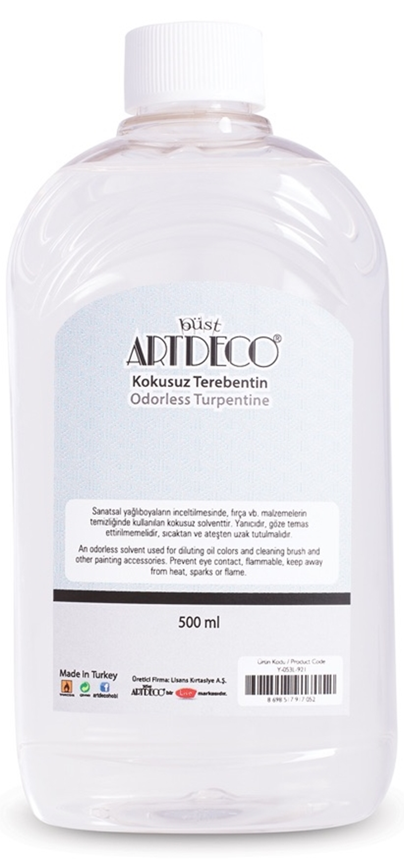 ARTDECO TEREBENTİN KOKUSUZ 500 ML 053L-921- 