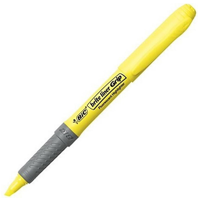 BIC FOSFORLU KALEM BRITE LINER GRIP 12 Lİ SARI 811935- 