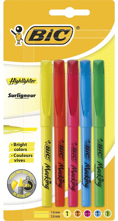 BIC FOSFORLU KALEM BRITE LINER SET 5Lİ KARIŞIK 893133- 