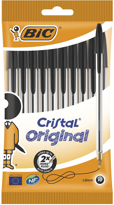 BIC TÜKENMEZ KALEM CRISTAL MEDIUM SİYAH 10 LU 830864- 