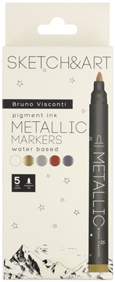 BRUNO VISCONTI METALİK MARKER SKETCH & ART 5 RENK 22-0096- 