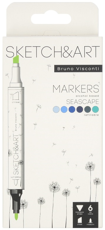 BRUNO VISCONTI TWIN MARKER SKETCH & ART 6 RENK DENİZ MANZARASI 22-0081/10- 