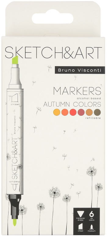 BRUNO VISCONTI TWIN MARKER SKETCH & ART 6 RENK SONBAHAR 22-0081/01- 