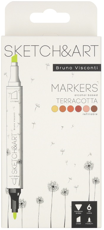 BRUNO VISCONTI TWIN MARKER SKETCH & ART 6 RENK TERRACOTA 22-0081/07- 