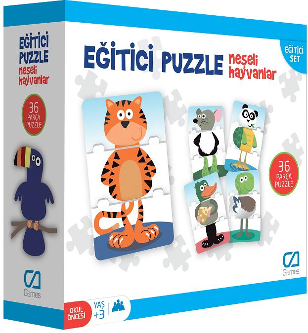 CA GAMES PUZZLE EĞİTİCİ - NEŞELİ HAYVANLAR 5028 - 