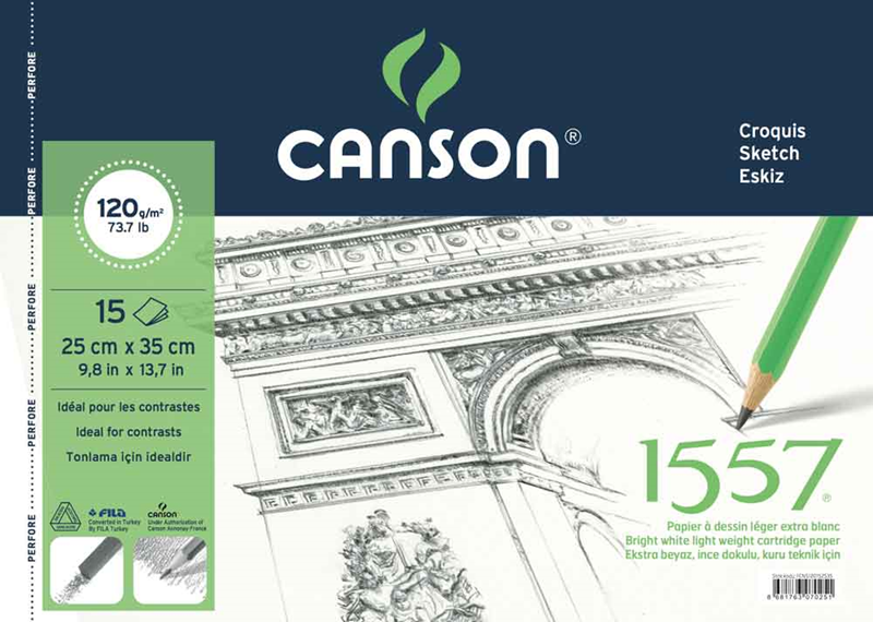 CANSON ÇİZİM BLOK 1557 120g 25x35 15YP 120152535- 