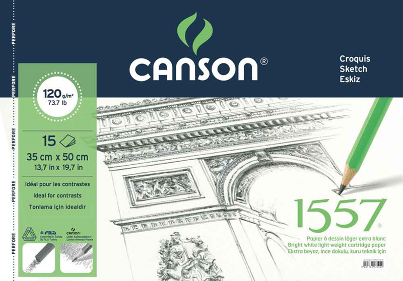 CANSON ÇİZİM BLOK 1557 120g 35x50 15YP 120153550- 