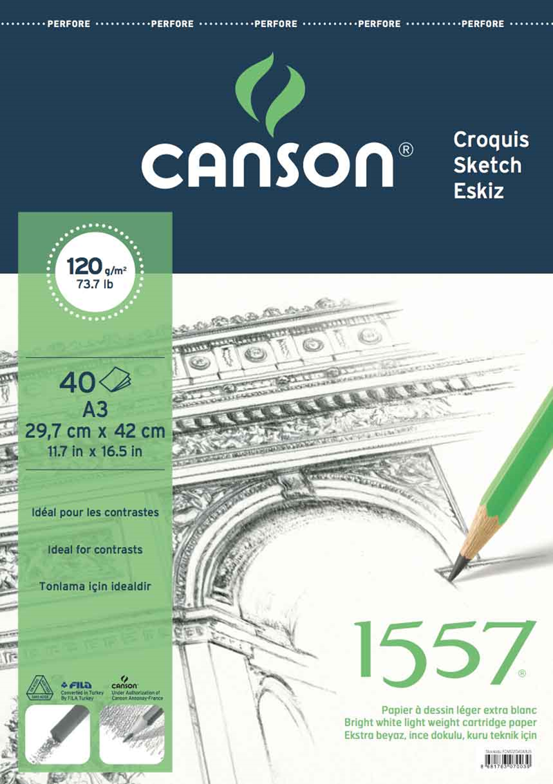 CANSON ÇİZİM BLOK 1557 120g A3 40YP 120A340US- 