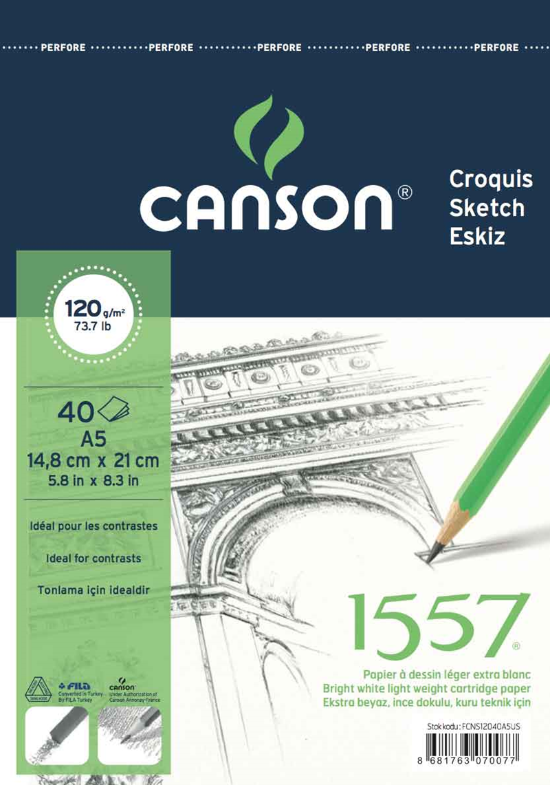 CANSON ÇİZİM BLOK 1557 120g A5 40YP 120A540US- 