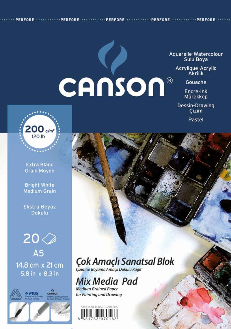 CANSON RESİM BLOK FINFACE A5 200g 20YP 200A520US- 