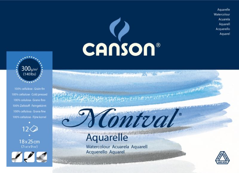 CANSON SULU BOYA BLOĞU MONTVAL 18x25 300 GR 12 SF 200807317- 