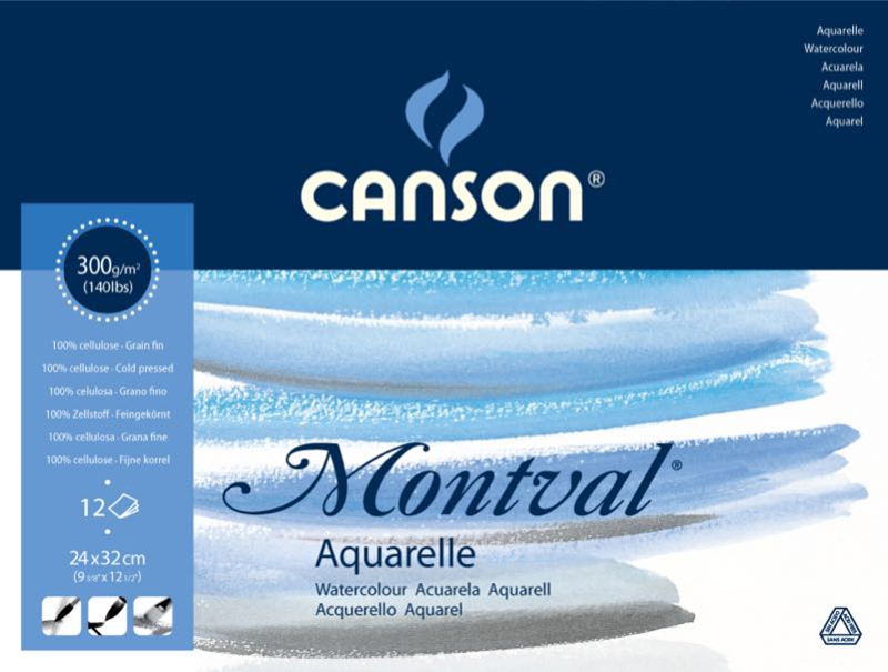 CANSON SULUBOYA BLOK MONTVAL 24x32 300g 12YP 807319- 