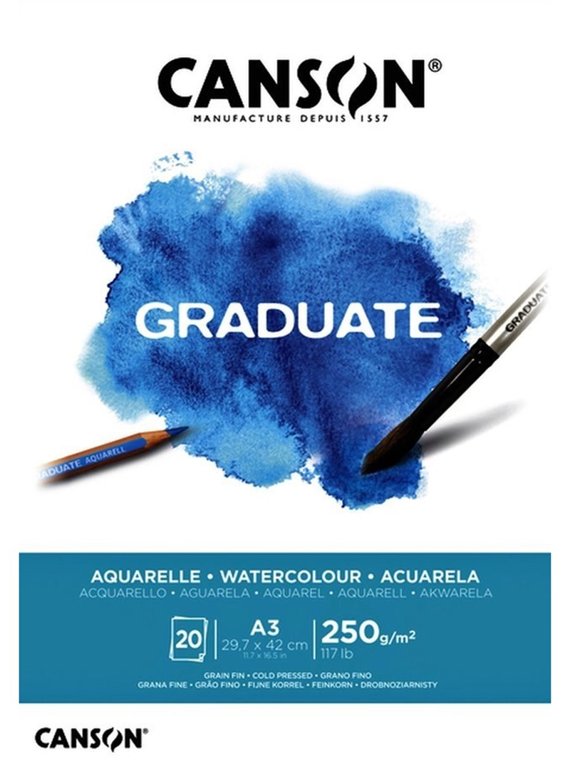 CANSON SULUBOYA KAĞIDI GRADUATE A3 250G 20SF 400110375- 