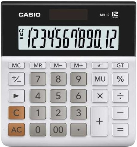 CASIO HESAP MAKİNESİ MASAÜSTÜ MH-12-WE 12 HANE- 