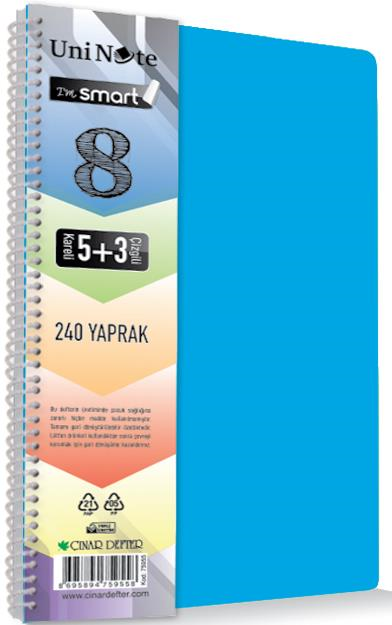 ÇINAR DEFTER A4 I M SMART SEPERATÖRLÜ 7K+3Ç 250 YP. 62062- 