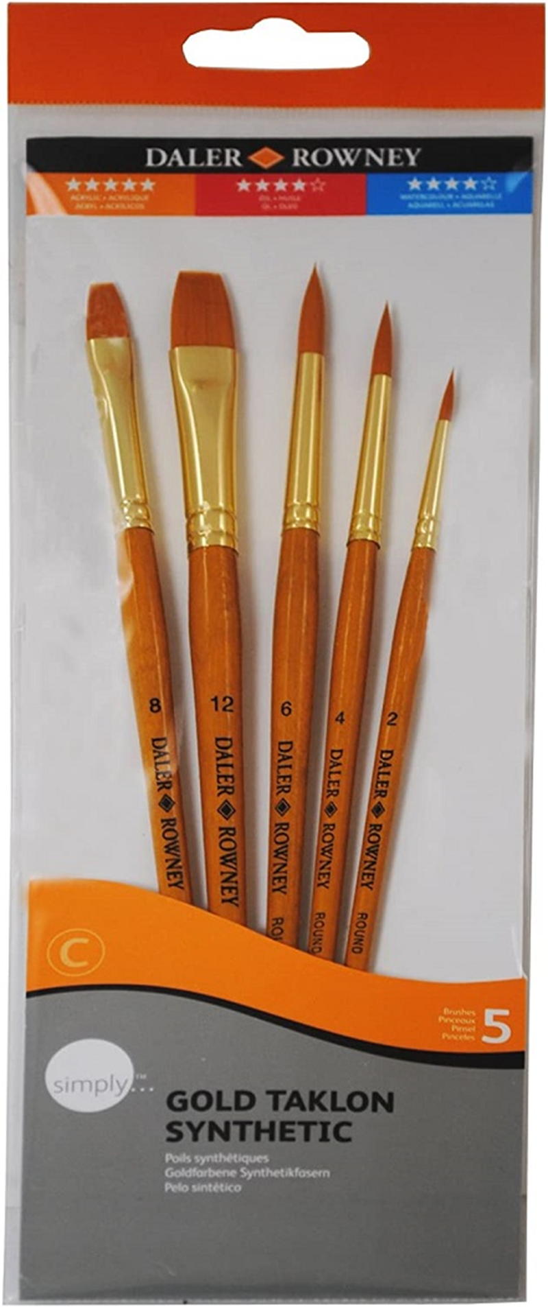 DALER ROWNEY FIRÇA SETİ GOLD TAKLON 5 Lİ SET-3 216920502- 