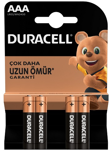 DURACELL PİL 4 LÜ AAA İNCE KALEM - 