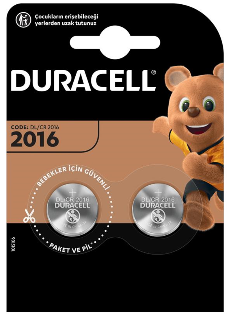 DURACELL PİL DÜĞME 3V 2 Lİ 2016- 