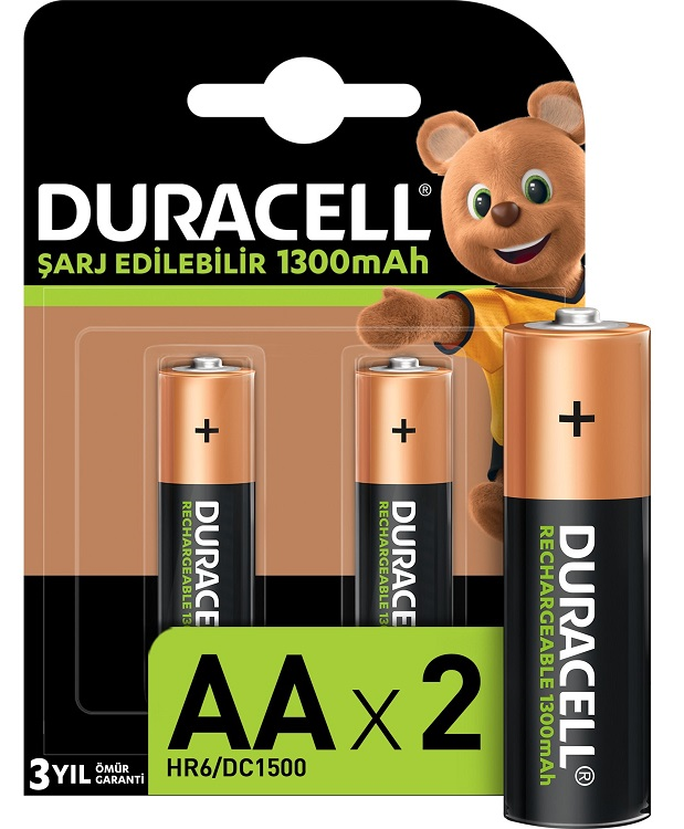 DURACELL PİL ŞARJLI 2 Lİ AA KALEM 1300MAH- 