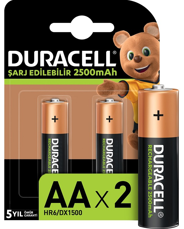 DURACELL PİL ŞARJLI 2 Lİ AA KALEM 2500MAH - 