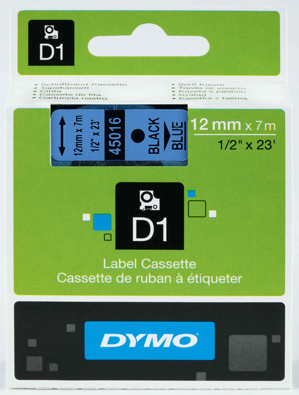 DYMO ŞERİT D1 12MM x 7MT MAVİ/SİYAH 720560 45016- 