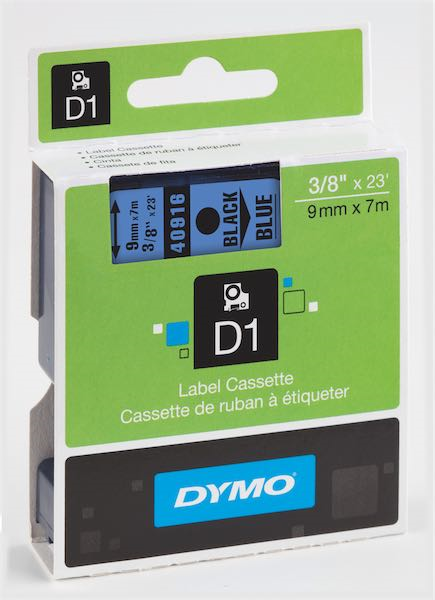 DYMO ŞERİT D1 9MM x 7MT MAVİ/SİYAH 720710 40916- 