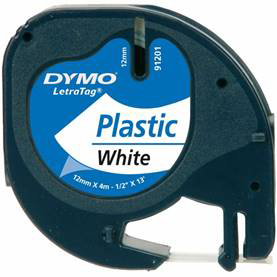 DYMO ŞERİT LETRATAG PLASTİK 12MM x 4MT BEYAZ 721610-721660 59422- 