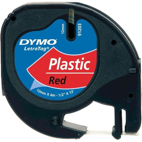 DYMO ŞERİT LETRATAG PLASTİK 12MM x 4MT KIRMIZI 721630 59424- 