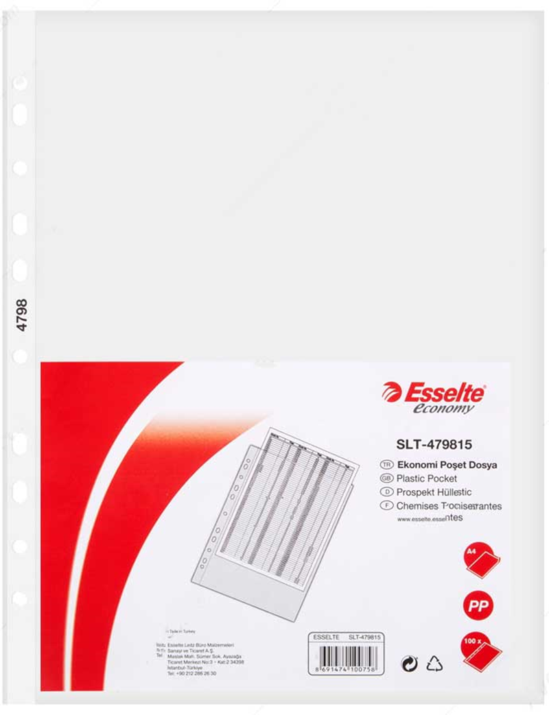 ESSELTE POŞET DOSYA A4 100 LÜ SLT-4798- 