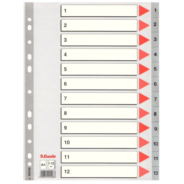 ESSELTE SEPARATÖR A4 1-12 RAKAM SLT-100106- 