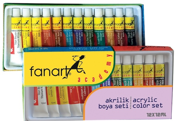 FANART ACADEMY AKRİLİK BOYA SETİ 12x12 ML F-2000.S12- 