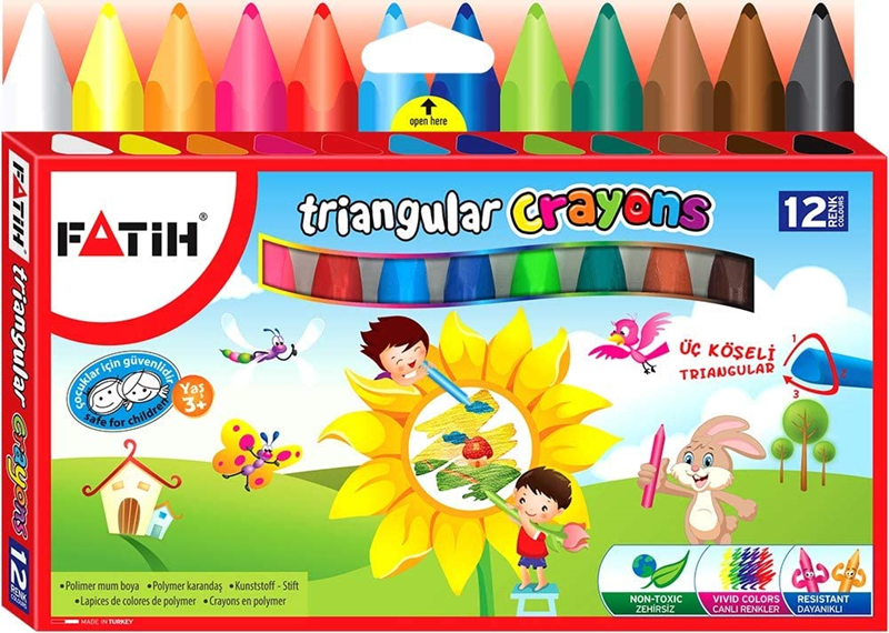 FATİH CRAYON BOYA 12 RENK JUMBO ÜÇGEN 50290- 