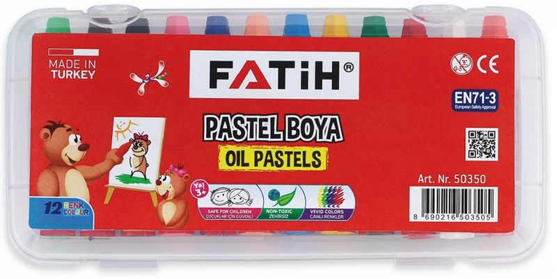 FATİH PASTEL BOYA 12 RENK KİNG SİZE ÇANTALI 50350- 