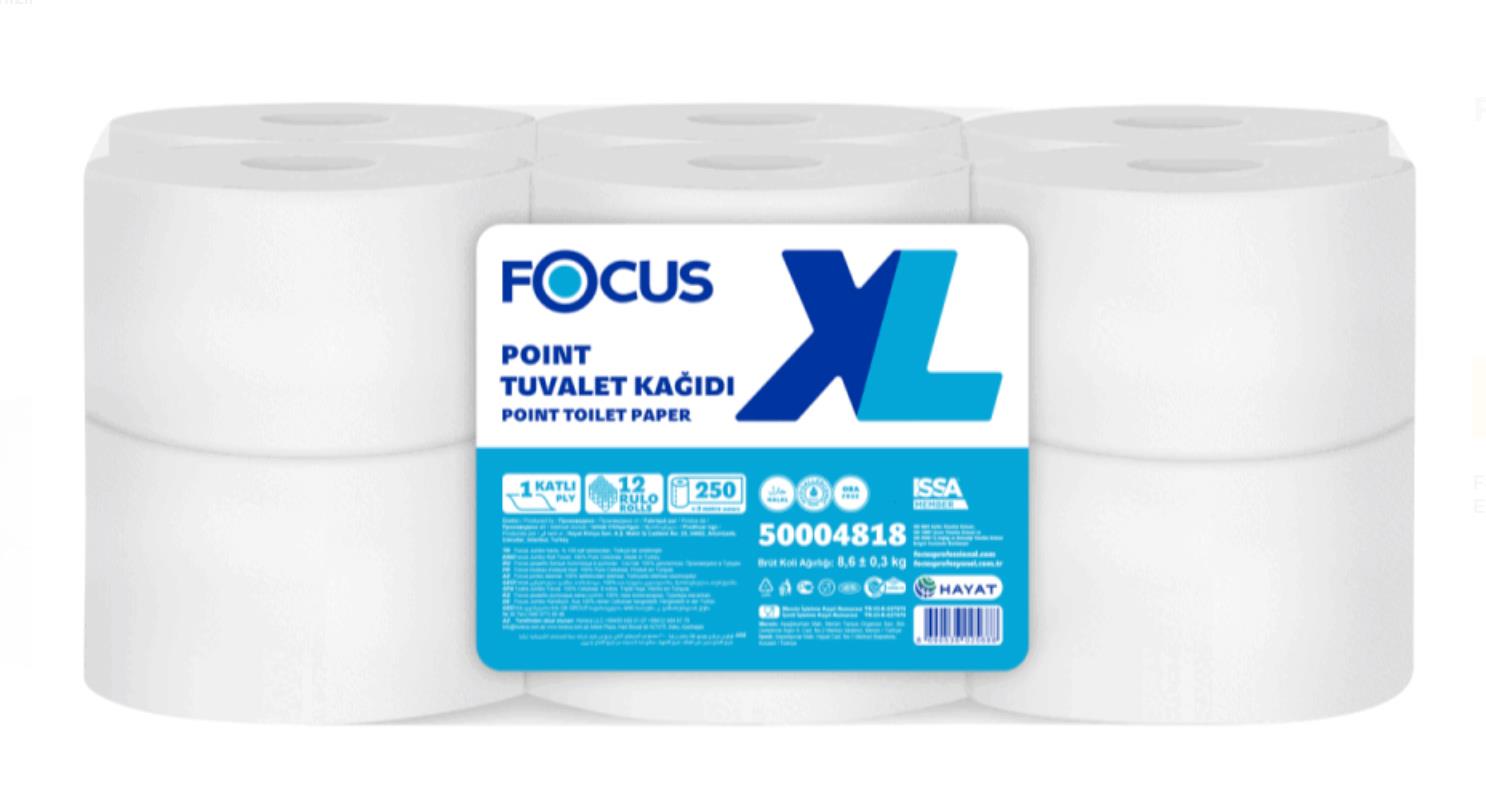 Focus XL İçten Çekmeli Tuvalet Kağıdı (250 Mt) (12 li) (1 Koli/12 Adet) (1 Koli)