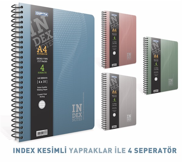 GIPTA DEFTER EKO A4 SPİRALLİ PP KAPAK 100 YP. ÇİZGİLİ 2032- 