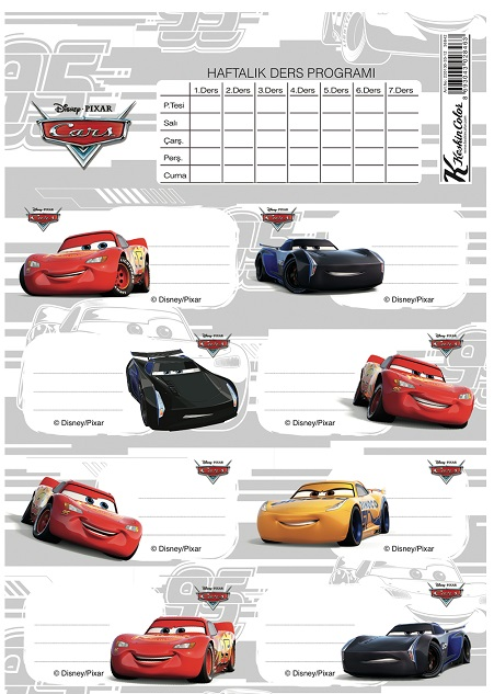 KESKİN ETİKET DERS PROGRAMLI 3 LÜ CARS 220130-33- 