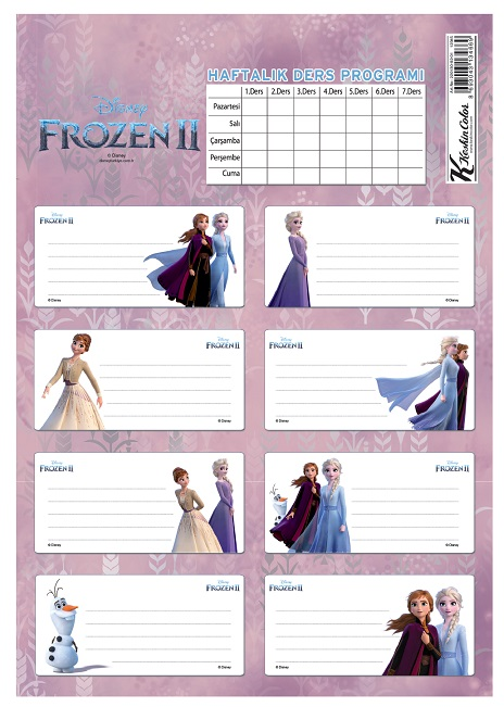 KESKİN ETİKET DERS PROGRAMLI 3 LÜ FROZEN II 220130-92- 