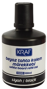 KRAF BEYAZ TAHTA KALEM MÜREKKEBİ 100ml 450G SİYAH- 