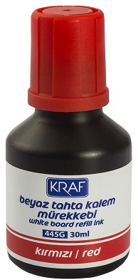 KRAF BEYAZ TAHTA KALEM MÜREKKEBİ 30ml 445G KIRMIZI- 