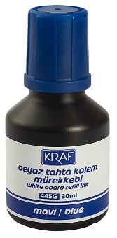 KRAF BEYAZ TAHTA KALEM MÜREKKEBİ 30ml 445G MAVİ- 