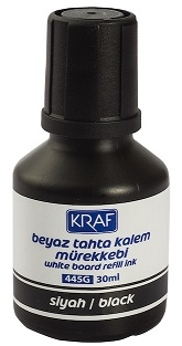 KRAF BEYAZ TAHTA KALEM MÜREKKEBİ 30ml 445G SİYAH- 