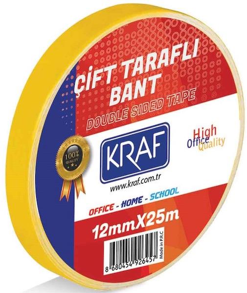 KRAF ÇİFT TARAFLI BANT 12MMX25M 2512G- 