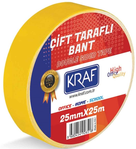 KRAF ÇİFT TARAFLI BANT 25MMX25M 2525G- 