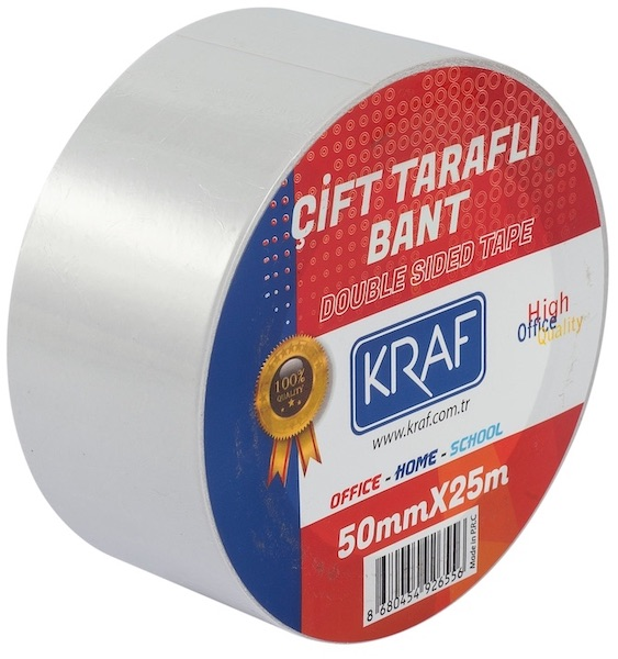 KRAF ÇİFT TARAFLI BANT 50MMX25M 2550G- 