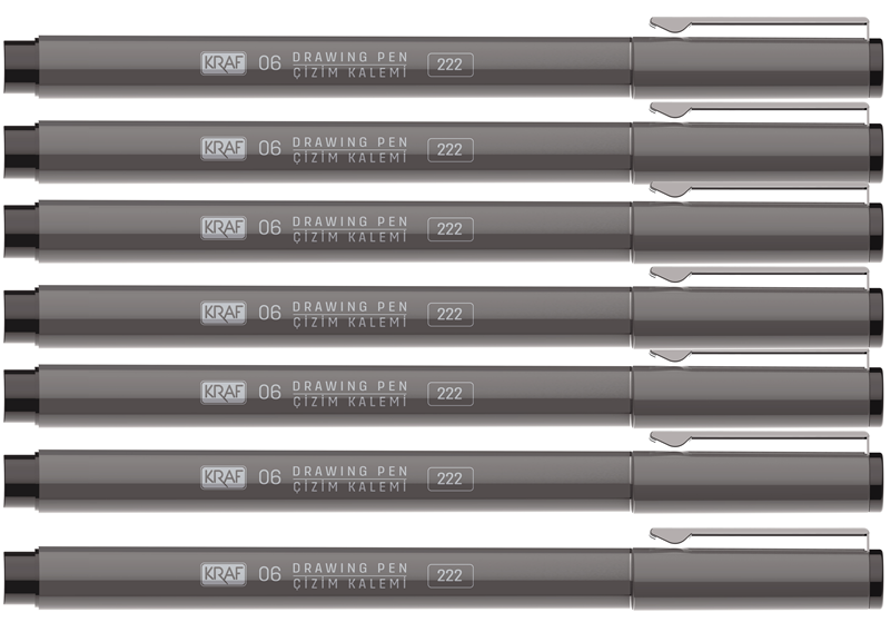 KRAF DRAWING PEN - ÇİZİM KALEMİ 222 7 Lİ SET- 