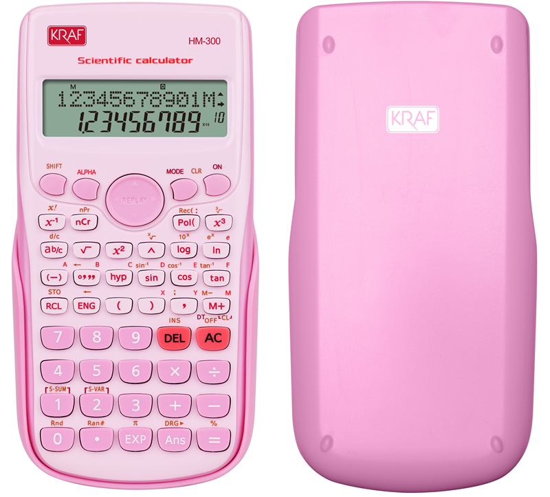 KRAF HESAP MAKİNESİ BİLİMSEL FONKSİYONLU HM-300 PK PEMBE- 